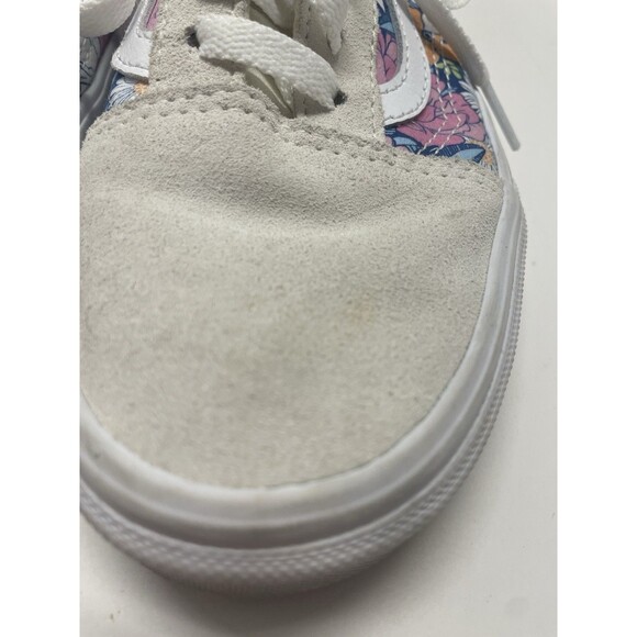 Vans Low Sneakers Tennis Shoes Retro Pink floral white suede top size 7 skater - Picture 5 of 12